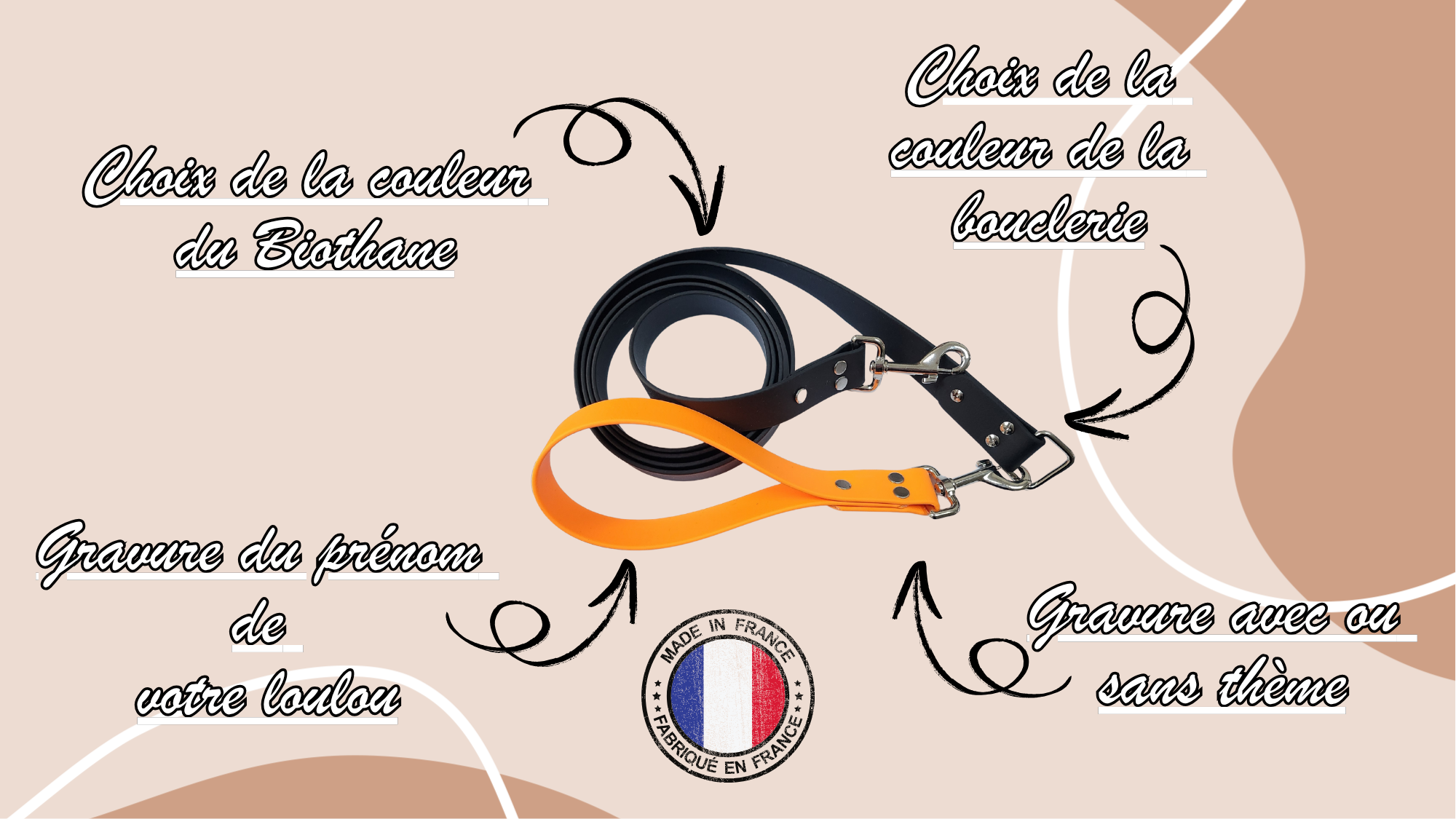 Laisse amovible (2,5 cm de largeur)